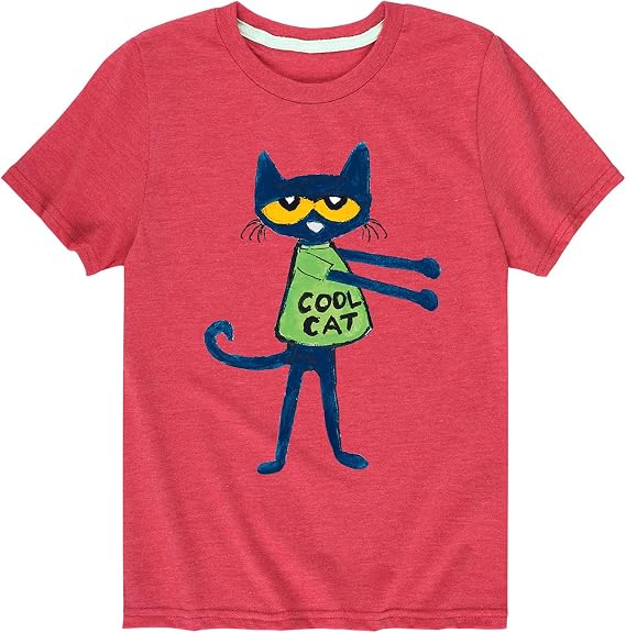 Pete The Cat - Dancing - Toddler Short Sleeve T-Shirt Heather Red