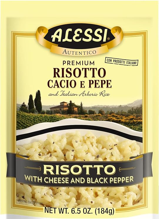 Alessi Autentico, Premium Seasoned Risotto, Italian Arborio Rice, Easy to Prepare, Cacio E Pepe 6.5 Ounce (Cheese & Pepper, Pack of 1)