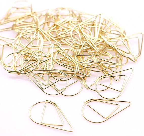 Paper Clip 100 Pieces Paper Clips Water Drop Shape Bookmark Metal for Book Memo Paper Poster Photo