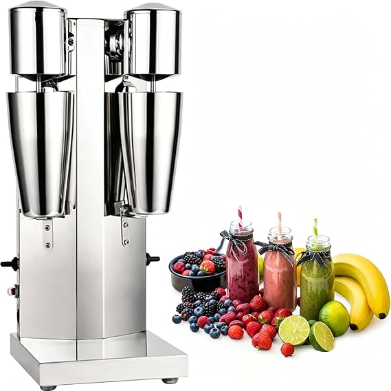 Double Head Shake Maker Machine,110V Electric Beverage Blender with 2 Stainless Steel Cups,2 Speed Adjustable Commercial shake Machine for Protein Shakes,Ice Cream and Cocktails...