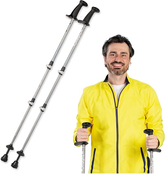 Urban Poling ACTIVATOR 2 Walking Poles 1 Pair CoreGripTM for Stability, Weight-Bearing, Recovery & Core Strength Adjustable, Collapsible, Lightweight, Compact & Ideal for Travel or 6FT+ Users