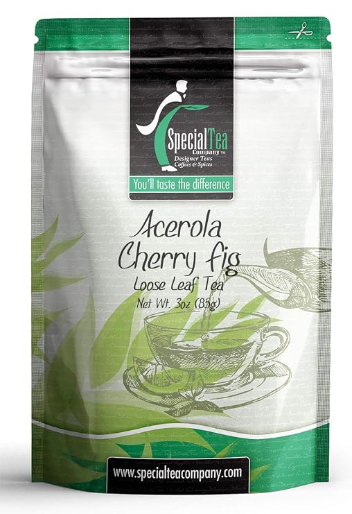 Acerola Cherry Fig Black SUPER FRUIT Tea Blend, 3 oz. Loose Leaf