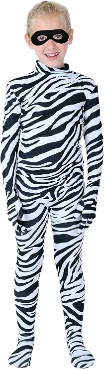 Full Bodysuit Include Felt Eye Mask Kids Dancewear Solid Color Spandex Zentai Child Unitard