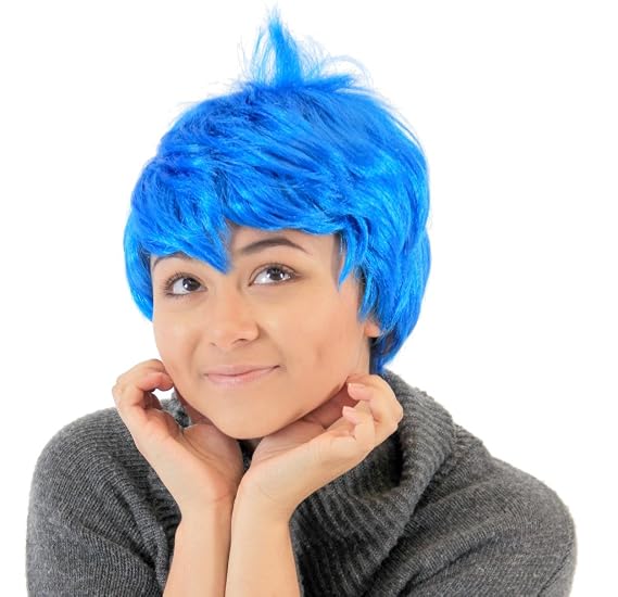 Inside Out Joy Blue Costume Wig
