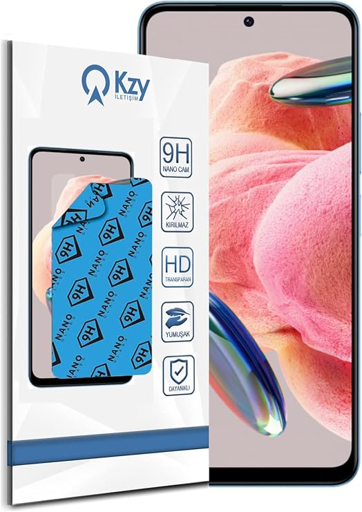 KZY İletişim Xiaomi Redmi Note 12 ile Uyumlu Nano Ekran Koruyucu Kırılmaz Esnek Cam