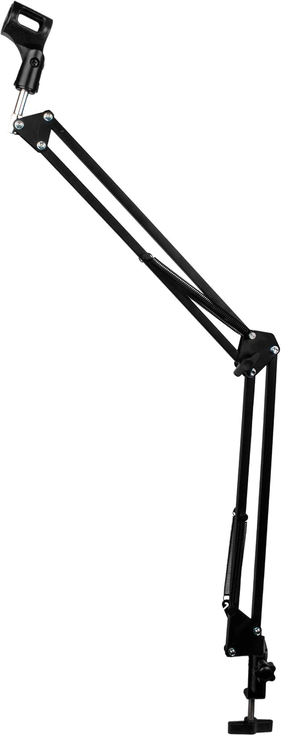 Dragonpad USA Microphone Scissor Boom Arm with Desk Mount - Black Frame