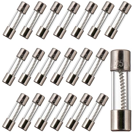 BOJACK T3.15AL250V 5x20mm 3.15A 250V Slow Blow Fuses 3.15 amp 250 Volt 0.2 x 0.78 Inch Glass Tube Time-delay Fuses (Pack of 20)