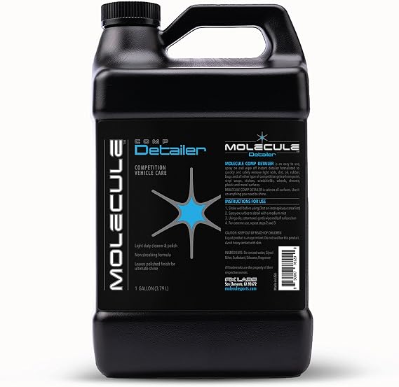 Molecule Competition Detailer | Instant Car Shine Spray for Detailing Kits | Cleans & Polishes Auto Surfaces | Resists Dirt Buildup | Car Accessories Safe | 1 Gallon