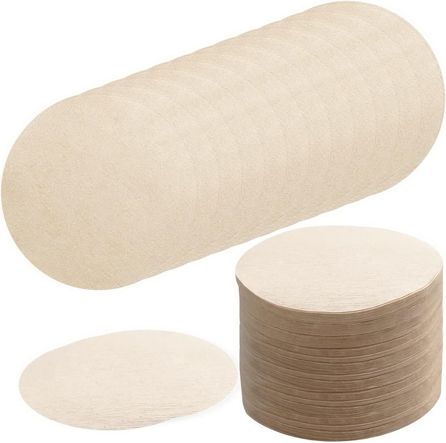 500 PCS Unbleached Coffee Filters Papers Compatible with Aeropress, 64mm/2.5" Natural Replacement Round Coffee Filters Papers Filters Brown Paper Filter Compatible with Espresso Coffee Makers