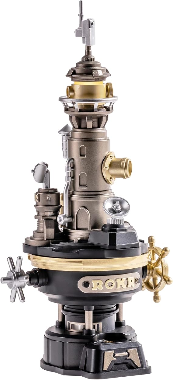 ROKR Navi Lighthouse Mechanical 3D Puzzle, Lighted DIY Building Set for Adults, Building Kits, Desk Decor & Birthday Gifts, Connectable to Mechmix Series