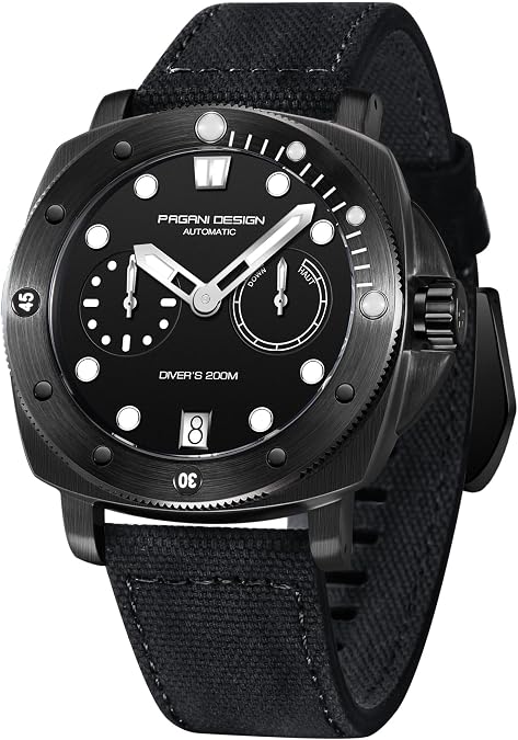 HaiQin Pagani Design 1767 Men's Automatic Mechanical Wristwatch Synthetic Sapphire Stainless Steel Case 200M Waterproof Diving Sport Casual Date Analog Watches