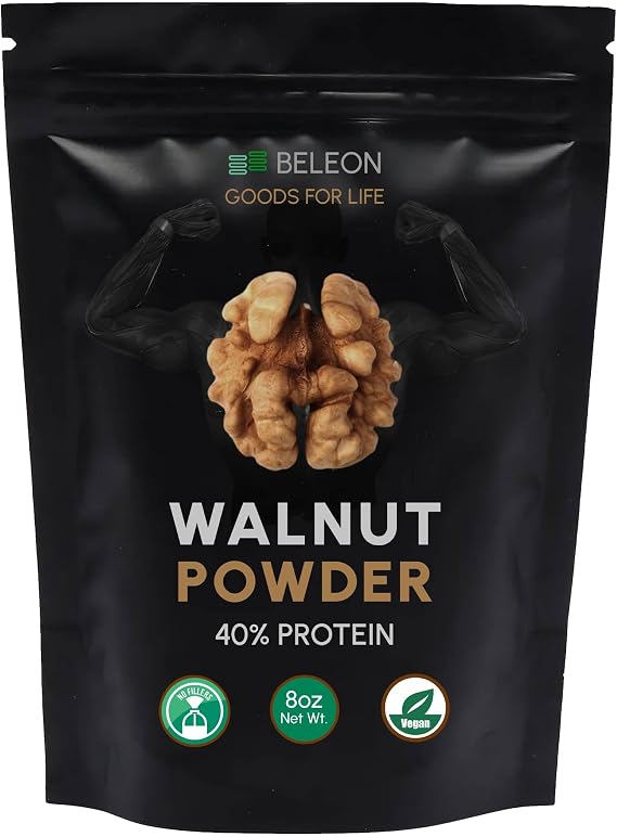 Walnut Protein Powder 8 oz, Plant Vegan Protein Powder - 40% Protein