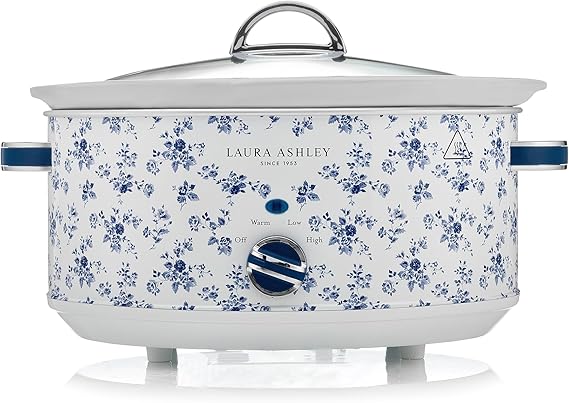 Laura Ashley China Rose Large Slow Cookers 6.8 Quarts - Slow Cooker 6.8QT