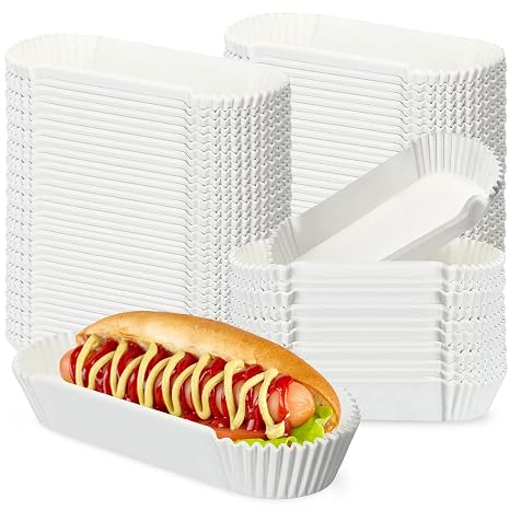 Sherr Paper Hot Dog Trays, 6 in Disposable Food Boats, 1200 Pcs