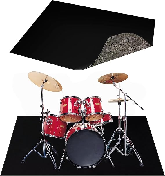 120x160cm Non Slip Drum Rug, Sound & Vibration Reduction Carpet | Stabilises Drum Hardware, Protects Floors For Electronic and Acoustic Jazz Drum Kits