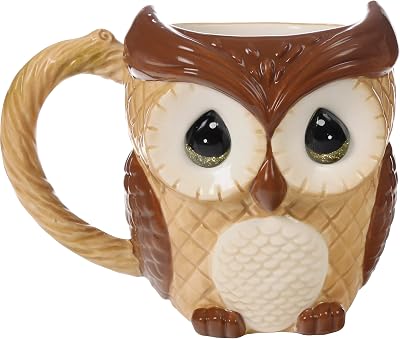 Precious Moments Hand-Painted Owl Mug – Christmas Owl Ceramic Mug & Stocking Stuffer Holiday Gift – 241410