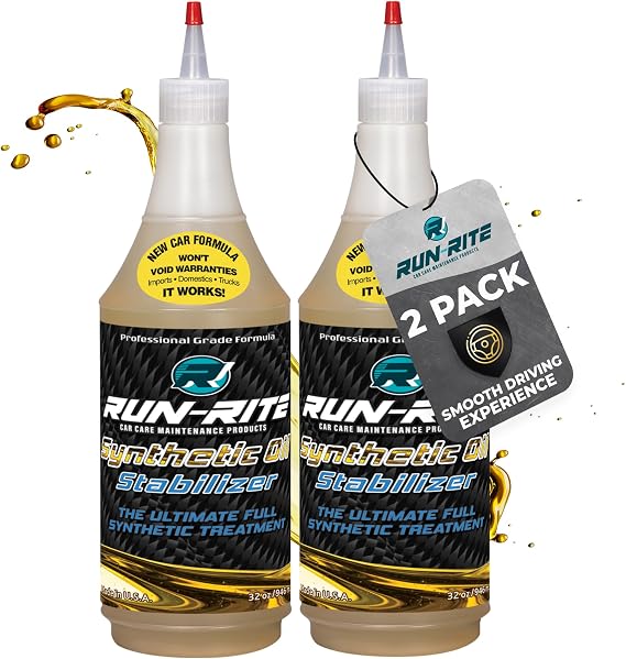 Synthetic Oil Stabilizer - Full Synthetic Formula Enhances Power, Prolongs Engine Life, Prevents Dry Starts, Stabilizes Fuel - Ideal for Older & High-Performance Engines - 946 ml (2-Pack)