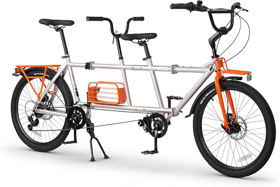 24-Inch Folding Tandem Bike for Adults, 6-Speed, Two-Person