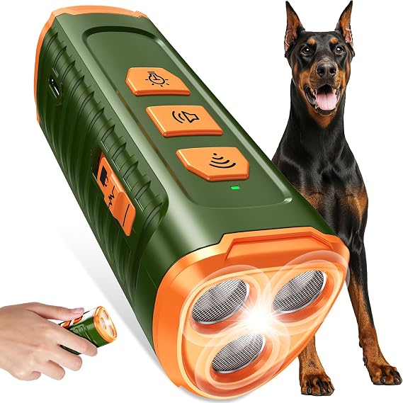 Cbersmg 3X Ultrasonic to Stop Barking Neighbors Dog, Portable Anti Barking Device Dog Bark Deterrent Device 50ft Range 5 Modes, Flashlight & Beep Safe & Effective for Small, Medium & Large Dogs