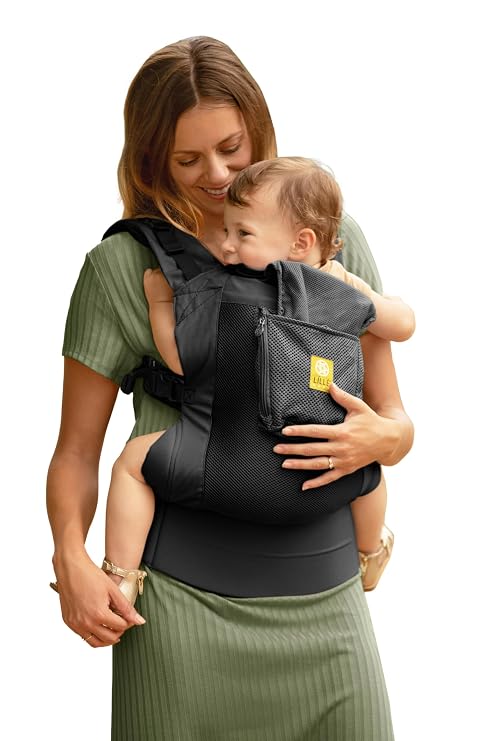 LILLEbaby 3-in-1 Ergonomic CarryOn Airflow Toddler Carrier with Lumbar Support & Breathable Mesh Lining (25-60 lbs), Supportive & Comfortable, Multi-Position Carrying for Hiking & Travel (Black)