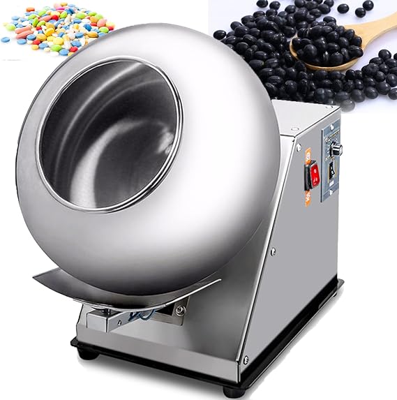 Automatic Tablet Coating Machine Chocolate Coating Machine Sugar Coating Pan Table Top Small Commercial Mini Chocolate Panning Machine,Coater Sugar Pan Peanut Nut Coating Machine,110V