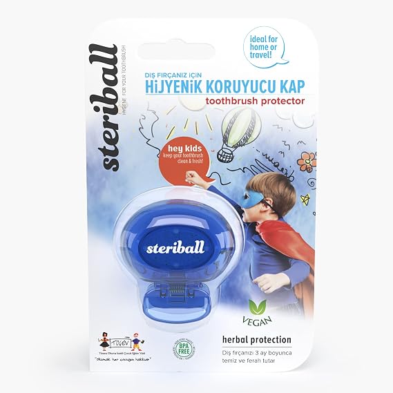 Vegan Hygienic Protective Blue Cap for Steriball Toothbrush