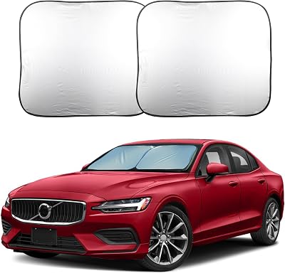 EcoNour Car Windshield Sun Shade Foldable | Front Windshield Shade for Sun, Heat and UV Rays | Sunshade for Car Front Window and Interior Sun Protection | Medium 31  28 inches