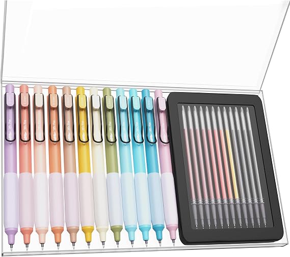 Mr. Pen- Retractable Gel Pens with Case, 12 Pack, Assorted Color Ink