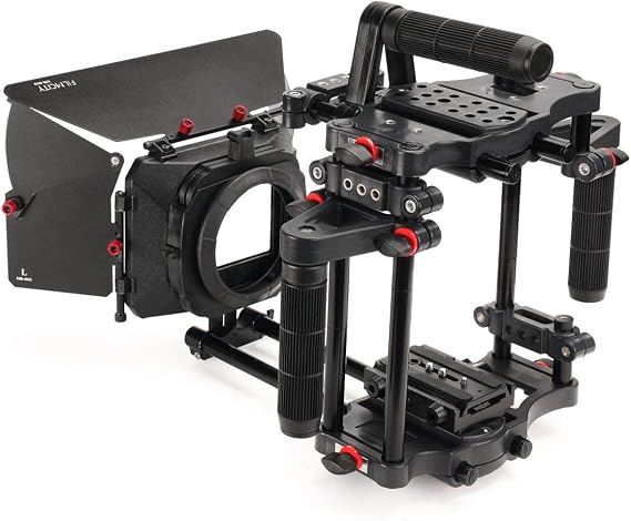 FC-CTH-01 Power Cage & MB-600 Matte Box Kit for DSLR Cameras | Complete light control kit with quick release baseplate, 360 rotating filter holders & fold-down protective flag
