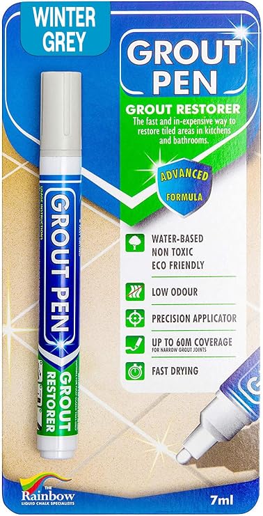 Grout Pen Winter Grey Tile Grout Paint Marker - Narrow 5mm Tip (7mL)
