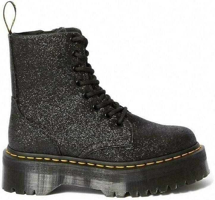 Dr. Martens, Jadon 8-Eye Leather Platform Boot for Men and Women, White Polished Smooth, 7 US Women/6 US Men
