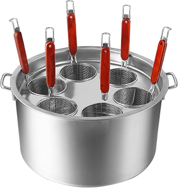 Pasta Pots Stainless Steel Pasta Cooker Insert Set, Commercial Stock Pot With Pasta Pot And Insert Strainer Steamer Basket For Home Kitchen Restaurant Cookware, 6Holes