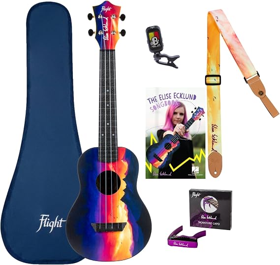 Flight Elise Ecklund Sunset Travel 4-String Ukulele Bundle (TUS EE PACK)