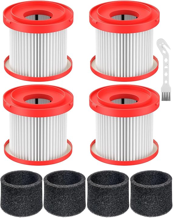 4 Pack 49-90-1900 Wet Dry Vacuum Filter For Milwaukee Cordless M18 Vacuum