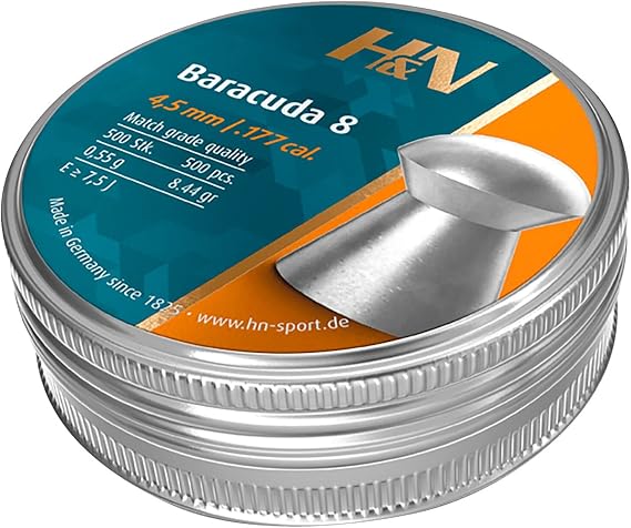 H&N Sport Baracuda 8, 177 Cal., 8.44 Grains, Round Nose, 500ct