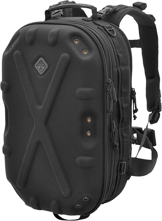 HAZARD 4 PillboxTM Tactical Backpack Heavy Duty Military Survival Pack for Men and Women EDC Rucksack for Laptop, Motorcycle, Outdoor, Bug Out, Gym, Range, Travel, and Camping 29.5 Liter, Black