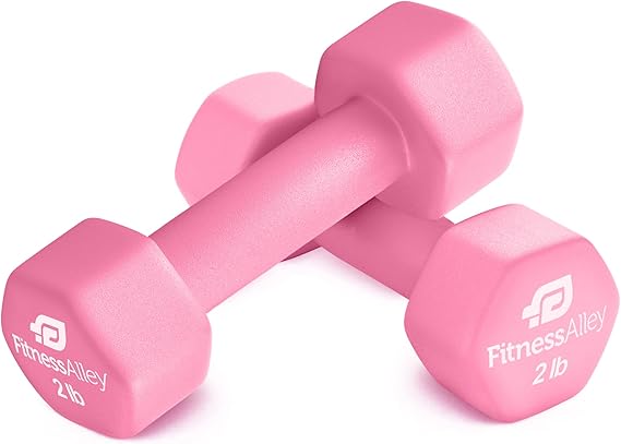 Neoprene Coated Workout Dumbbells set of 2 Anti Roll, Non Slip with Smooth Grip Fitness & Exercise Dumbbells Hexagon Shaped Hand Weights for Women & Men Best Choice for Gyms & home use