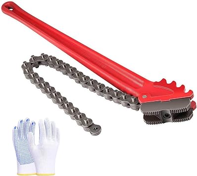Chain Pipe Wrench 24" for 3"  5" pipe diameter, chain length 20.3". Heavy-duty chain pipeline tool for pipeline installation, oilfield pipeline operations and maintenance