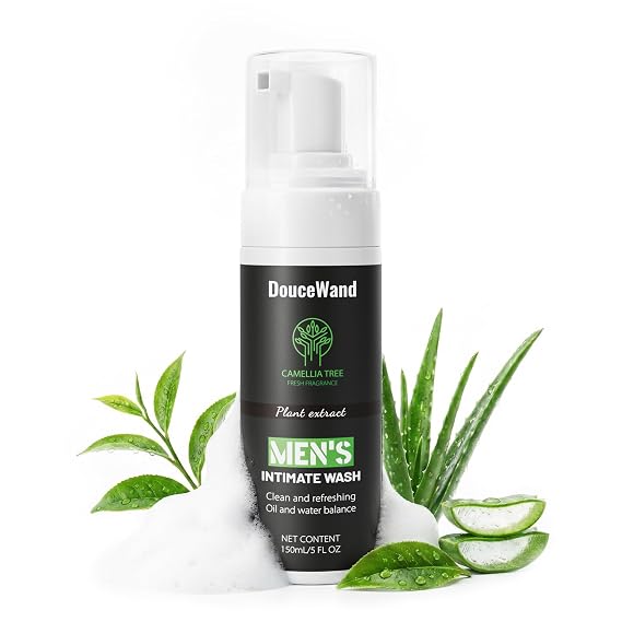 Men's Intimate Wash pH Balanced Foaming Tea Tree Groin Cleanser, Odor Control with Agave & Licorice, Refreshing Body Wash 5 Fl Oz