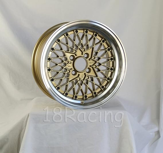 4 Pcs Rota Os Mesh Wheels 15x8 Pcd:4x114.3 Offset: 10 Hb: 73 Gold With Polish Lip