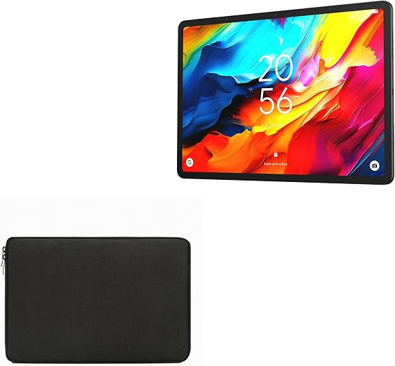 BoxWave Case Compatible with TCL NxtPaper 14 - QuickZip PlushSuit, Dual Zipper Sleeve Pouch Case with Soft Interior - Jet Black