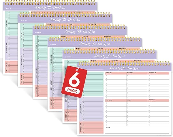 Taja Weekly To Do List Notepad, Undated Weekly Planner Pad, 8.5" x 11"