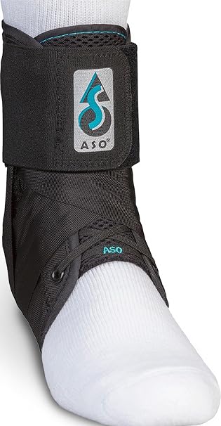 Med Spec ASO Ankle Stabilizer Lace Up Ankle Brace Sprain Support Black, SM