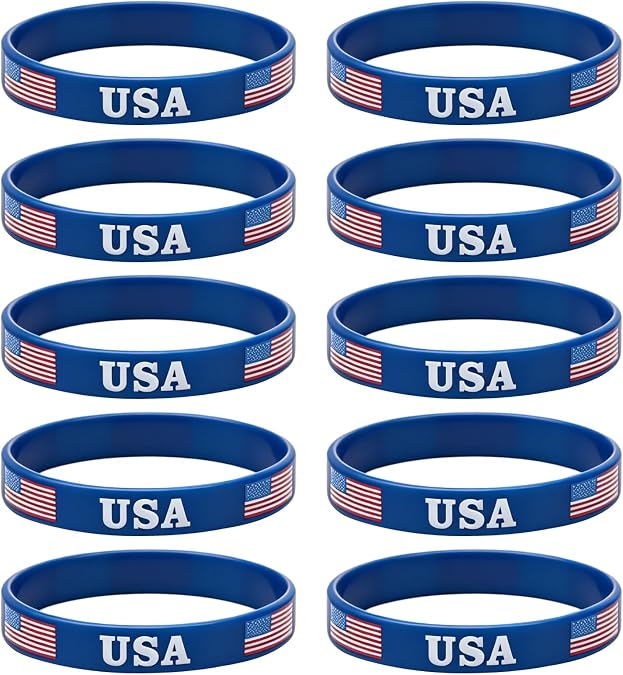 Flag Silicone Bracelets, Debossed Wristbands for Men and Women, Ideal for 2026 World Cup, Fan Gifts, Team Support, Stadium Events and Fan Gatherings, 10 pack