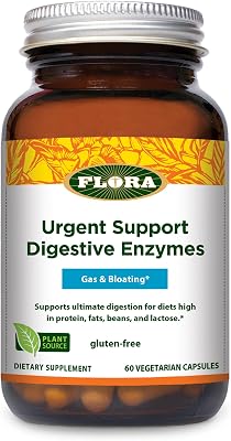 Flora - Advanced Adult Enzyme Blend with Lactase, Enhances Digestion & Provides Relief for Lactose Intolerance, Gluten-Free, Non GMO, 60 Vegetarian Capsules