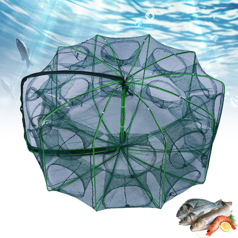 The Magic Foldable Fishing Trap Folded Fishing Bait Trap Fishing Accessories,6810121620 Holes 2024 Upgraded Foldable Fishing Nets for Fish Crab Shrimp Crawdad Gift for Man