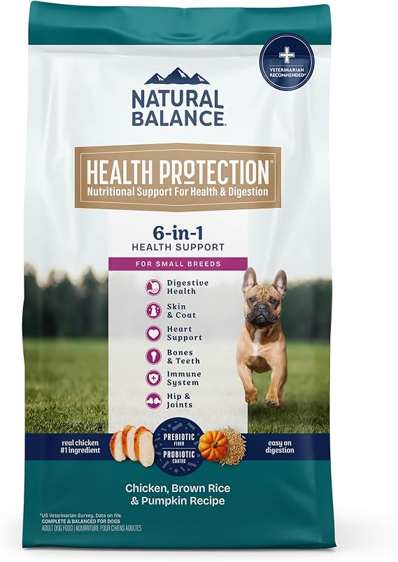 Natural Balance Health Protection, Small Bree Dog Food, Chicken, 4 lb | Dry Dog Food with Brown Rice and Pumpkin, Nutrition for Whole Body Health Support, Easy on Digestion, 6-in-1 Health Support