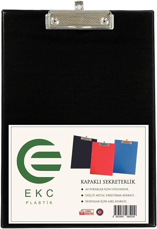 A4 Kapaklı Sekreterlik Siyah, Bloknot Yazı Tablası, Clipboard