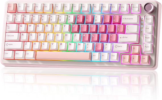 YUNZII B75 PRO 75% Wireless Mechanical Keyboard (White,Cocoa Switch)