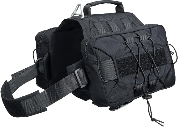EXCELLENT ELITE SPANKER Nylon Dog Backpack with 2 Side Pockets for Hiking